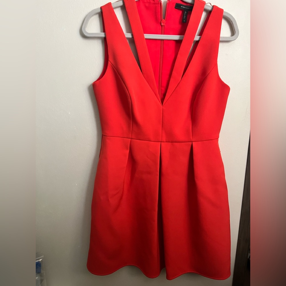 BCBG MAXAZARIA RED ORANGE A LINE DRESS♥️🧡